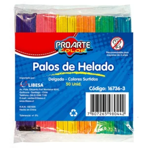 PALOS DE HELADO COLOR 50 UN PROARTE