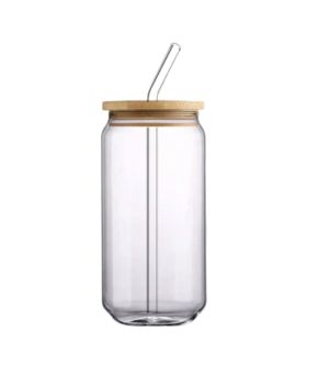Vaso lata con tapa de bambú