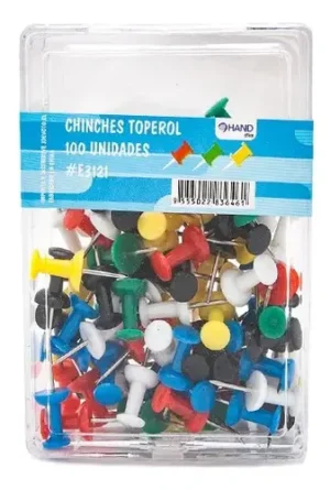 PUNCH PIN COLORES SURTIDOS CAJA PLASTICA 100UN LAVORO