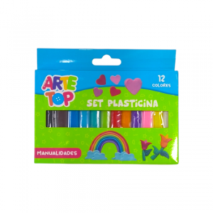 PLASTICINA REDONDA 12 COLORES ARTE TOP